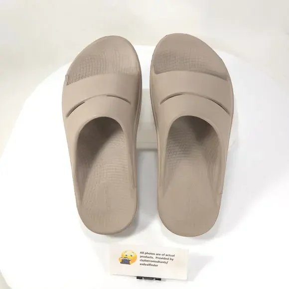 OOFOS Casual Slip On Slide Sandal Womens Size 10 Mens Size 8 41 Beige - Picture 6 of 9